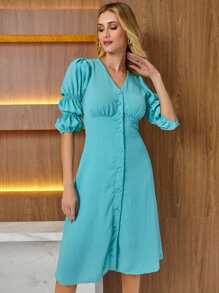 Women Dresses - Màu xanh lam - Xem 4