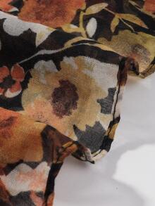 EMERY ROSE 花朵印花流蘇裝飾圍巾 - 彩色 - 查看 3