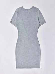 SHEIN Unity Letter Graphic Bodycon Dress - Grey - View 2
