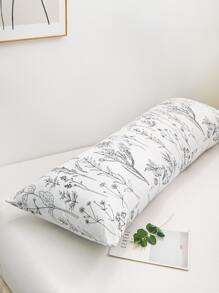 1件花卉图案抱枕套，波西米亚农舍风格，20英寸 x 54英寸，带绒球装饰，白色靠垫套，男女皆宜的礼物 - 黑與白 - 查看 6
