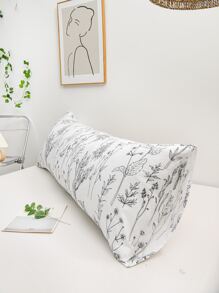 1件花卉图案抱枕套，波西米亚农舍风格，20英寸 x 54英寸，带绒球装饰，白色靠垫套，男女皆宜的礼物 - 黑與白 - 查看 7