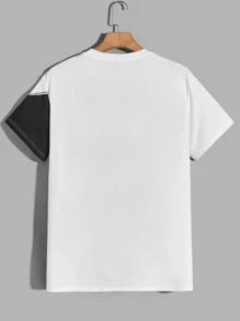 Manfinity VCAY T-shirt da uomo a maniche corte, con grafica a fumetti, a blocchi di colore, divertente, adatta per l'uscita con gli amici