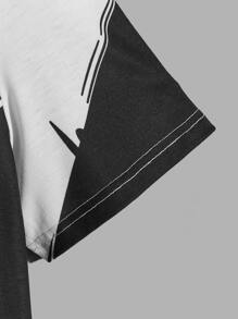 Manfinity VCAY T-shirt da uomo a maniche corte, con grafica a fumetti, a blocchi di colore, divertente, adatta per l'uscita con gli amici