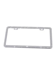 水鑽裝飾車盤子邊框 - 白色 - 查看 2