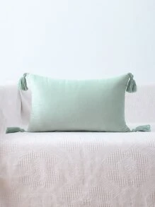 Miater 1pc Tassel Decor Cushion Cover Without Filler