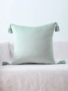 Miater 1pc Tassel Decor Cushion Cover Without Filler