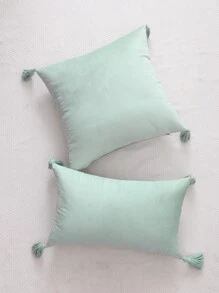 Miater 1pc Tassel Decor Cushion Cover Without Filler
