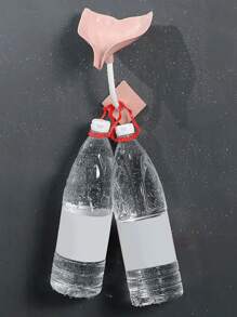 1pc Whale Tail Shaped Soap Dish With Drainage, No Drilling Required - Pink - View 8