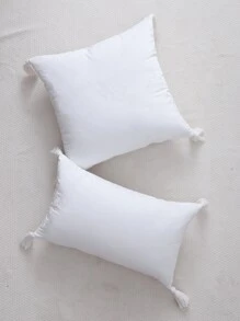 Miater 1入組流蘇裝飾靠墊套不附帶墊芯 - 白色 - 查看 5