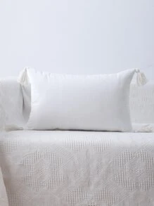 Miater 1入組流蘇裝飾靠墊套不附帶墊芯 - 白色 - 查看 6