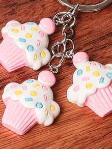 杯子蛋糕吊飾鑰匙圈 - 彩色 - 查看 3