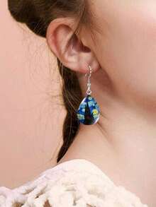 EMERY ROSE 繪畫細節水滴耳環 - 彩色 - 查看 4