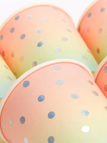 10入組波點圖案一次性杯子 - 彩色 - 查看 3