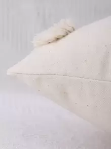 Miater 1入組禮品帆布刺繡靠墊套不附帶墊芯 - 米色 - 查看 4