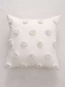 Miater 1入組禮品帆布刺繡靠墊套不附帶墊芯 - 米色 - 查看 5