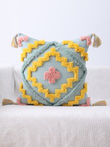 1入組簇絨流蘇裝飾靠墊套不附帶墊芯 - 彩色 - 查看 5