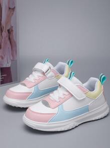 1 Paar bunte Klettverschluss Sportschuhe für Mädchen, mehrfarbige farbenfrohe Sneaker - Verschiedenfarbig - Übersicht 2