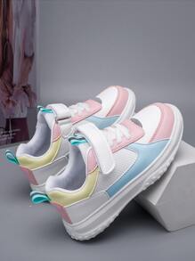 1 Paar bunte Klettverschluss Sportschuhe für Mädchen, mehrfarbige farbenfrohe Sneaker - Verschiedenfarbig - Übersicht 4