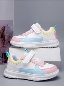 1 Paar bunte Klettverschluss Sportschuhe für Mädchen, mehrfarbige farbenfrohe Sneaker - Verschiedenfarbig - Übersicht 5