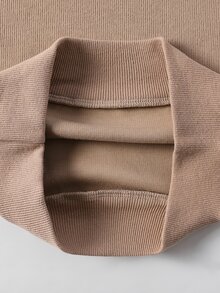 小女童落肩袖運動衫 - 卡其色 - 查看 3