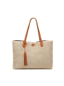 流蘇裝飾單肩托特包 - 彩色 - 查看 1