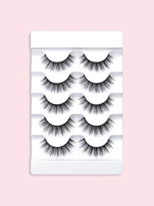 Homaylash 5pairs Full false lashes Natural Long 13mm Cross Volumized False Eyelashes - Black - View 1