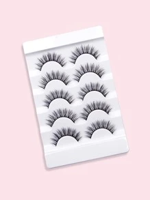 Homaylash 5pairs Full false lashes Natural Long 13mm Cross Volumized False Eyelashes - Black - View 2