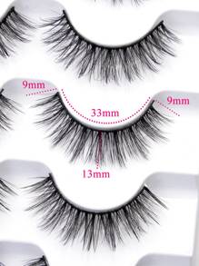 Homaylash 5pairs Full false lashes Natural Long 13mm Cross Volumized False Eyelashes - Black - View 5