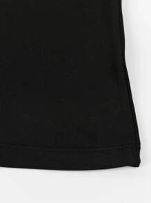 Niños Camiseta unicolor de manga raglán - Negro - Ver 3