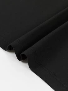 Niños Camiseta unicolor de manga raglán - Negro - Ver 4