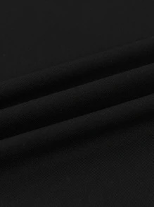 Niños Camiseta unicolor de manga raglán - Negro - Ver 6