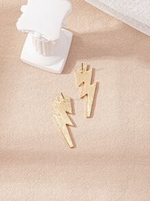 Brincos com design relâmpago - màu đen - Xem 4