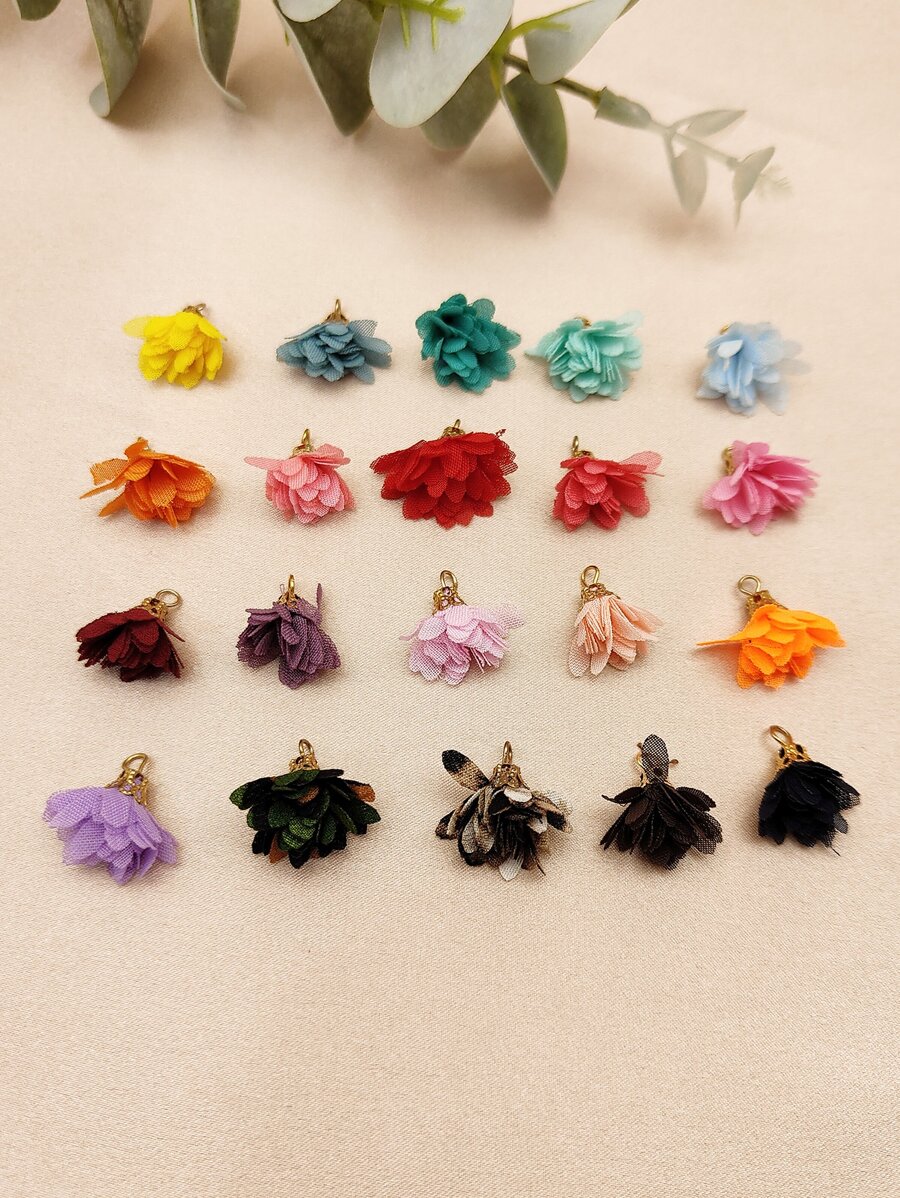 20pcs DIY Flower Charm - Multicolor - View 1