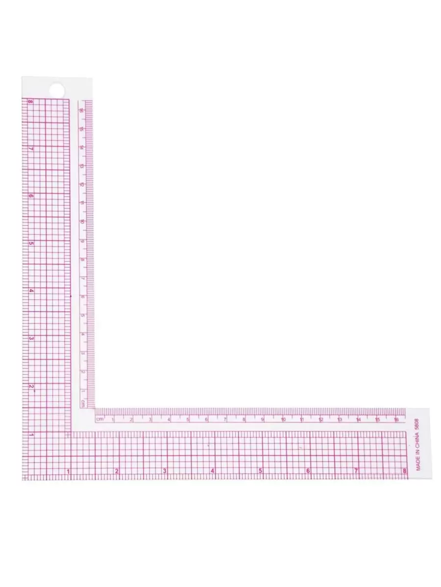1pc Plastic 90 Degree Angle Ruler, L-Shaped Drawing Sewing Measure, Professional Tailor Craft Tool - Multicolor - View 1