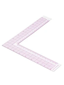1pc Plastic 90 Degree Angle Ruler, L-Shaped Drawing Sewing Measure, Professional Tailor Craft Tool - Multicolor - View 3