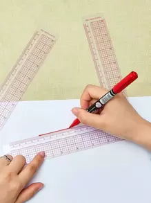 1pc Plastic 90 Degree Angle Ruler, L-Shaped Drawing Sewing Measure, Professional Tailor Craft Tool - Multicolor - View 4