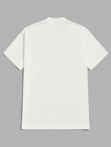 GENTILAND Men Casual Slogan Graphic Short Sleeve Tee - White - View 2