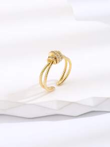 Vòng cửa tay áo Khối Zirconia  Trang trí - Vàng - Xem 1
