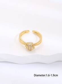 Vòng cửa tay áo Khối Zirconia  Trang trí - Vàng - Xem 3