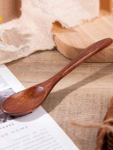 1 cái thìa gỗ ngẫu nhiên - màu nâu - Xem 4