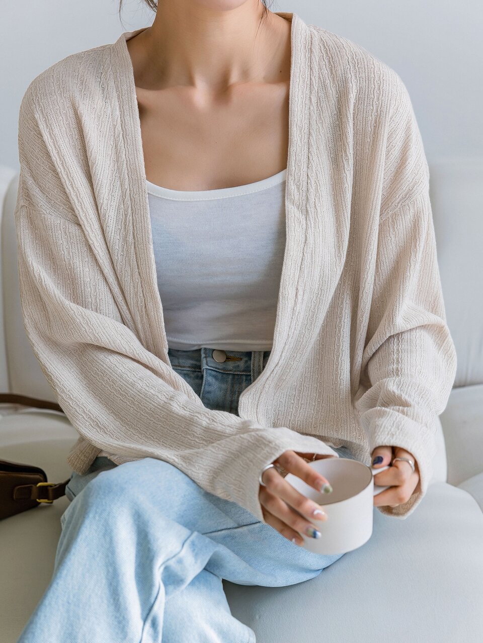 Solid Drop Shoulder Crop Top Without Cami,Fall Clothes Long Sleeve Women Tops