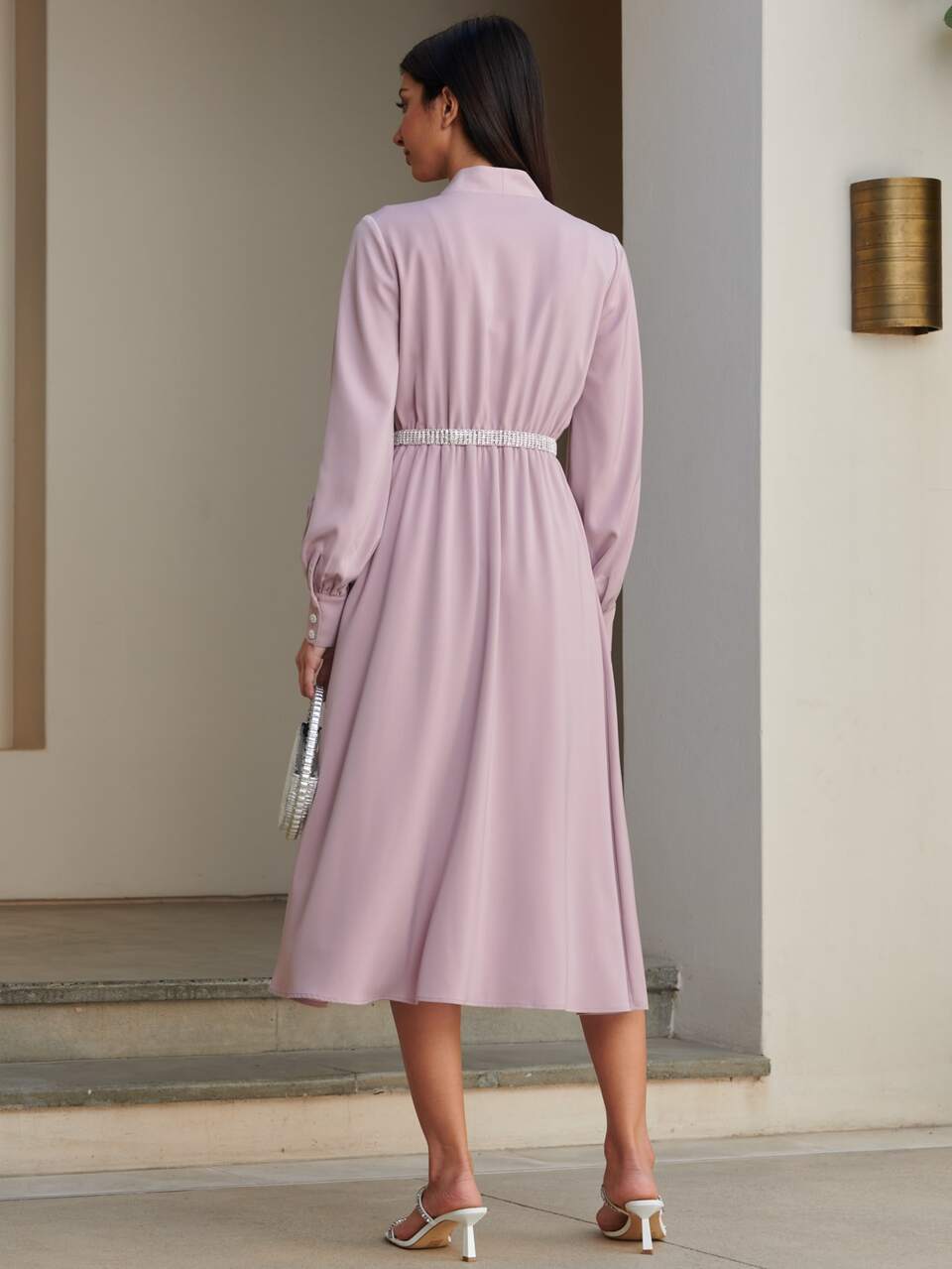 MOTF GATHERED WRAP DRESS WITHOUT BELT