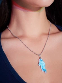 ROMWE Collar con colgante con diseño de astronauta - Multicolor - Ver 1