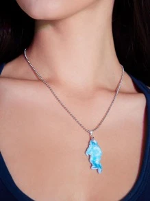 ROMWE Collar con colgante con diseño de astronauta - Multicolor - Ver 2