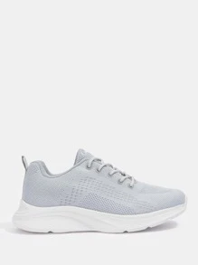 CUCCOO BASICS Zapatos para mujer cómodos con detalles de tejido transpirable gris, ideales para correr, vacaciones de verano, de verano, deportes y uso casual - Gris - Ver 5