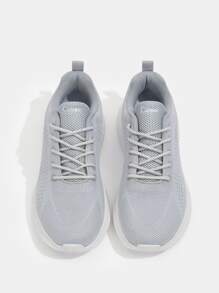 CUCCOO BASICS Zapatos para mujer cómodos con detalles de tejido transpirable gris, ideales para correr, vacaciones de verano, de verano, deportes y uso casual - Gris - Ver 2