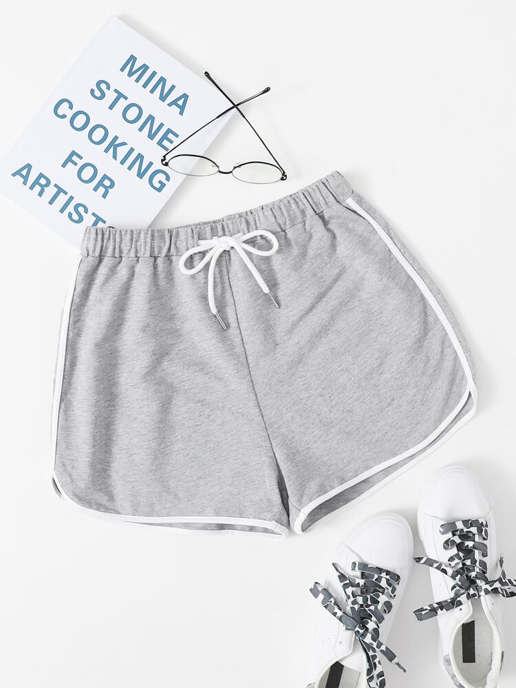 Contrast Binding Drawstring Dolphin Shorts