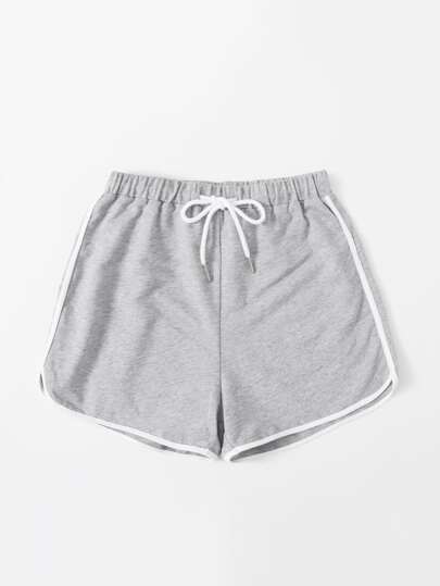 Comfortcana 拼接滾邊抽繩海豚短褲