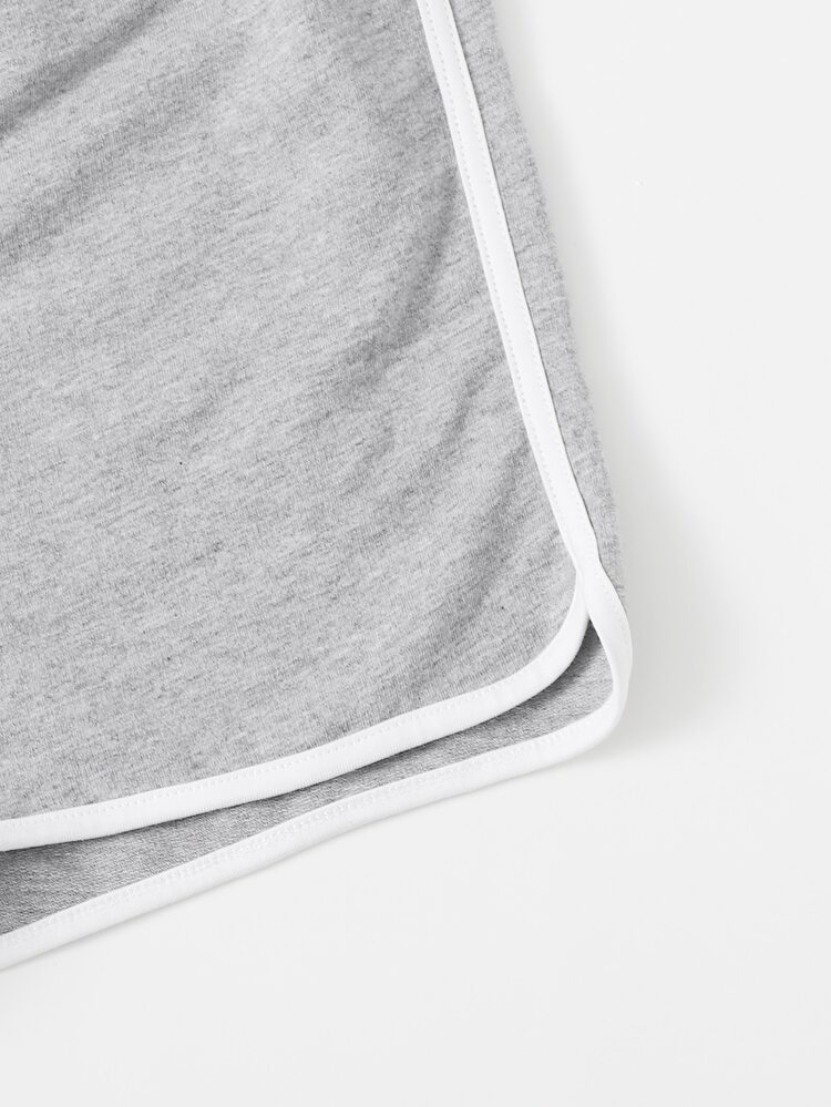 Contrast Binding Drawstring Dolphin Shorts