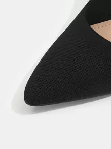 CUCCOO BASICS 女士尖头黑色时尚百搭露跟坡跟鞋春夏季度假鞋夏季促销返校鞋大学生鞋万圣节圣诞节 - 黑色 - 查看 3